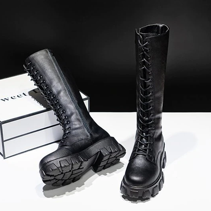 Funki Findz | Boots | Women's Knee-High Platform Lace Up Boot