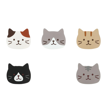 Funki Findz | Coasters | Cute Cartoon Cat Face Cup Mats 6 Pcs
