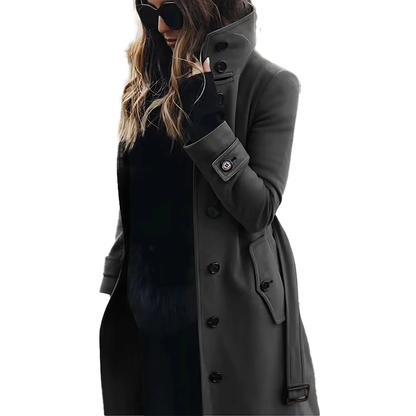 Funki Findz | Jackets | Women's Wool Blend Stand Collar Coat