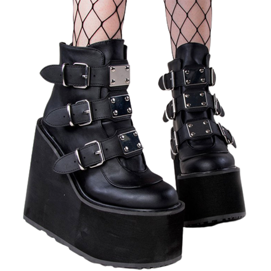 Funki Findz | Boots | Women's Gothic Platform Ankle Wedge Boot