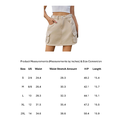 Funki Findz | Skirts | Women's Short Denim Skirt with Pockets