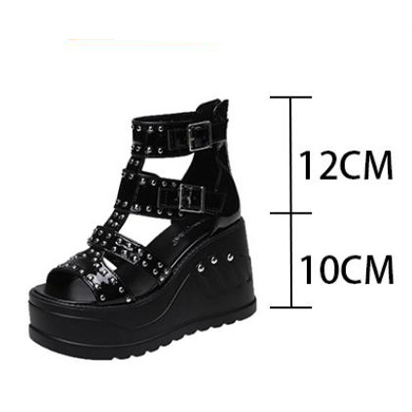 Funki Findz | Shoes | Women's Riveted Platform Wedge Sandals