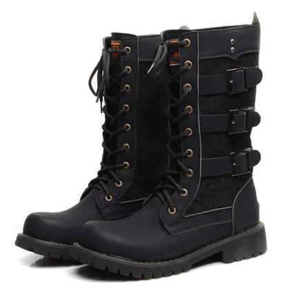 Funki Findz | Boots | Men's Gothic Motorcycle Mid-Calf Boots