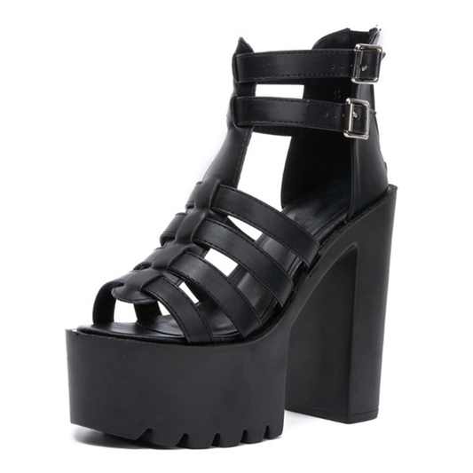 Funki Findz | Shoes | Women's Goth Open Toe Platform Sandals