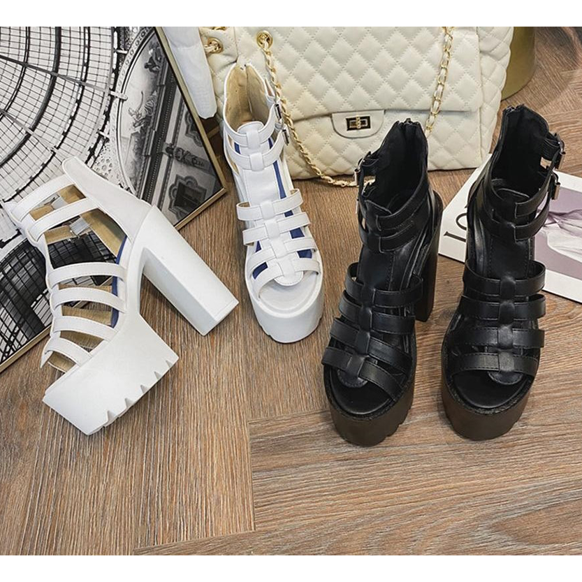 Funki Findz | Shoes | Women's Goth Open Toe Platform Sandals