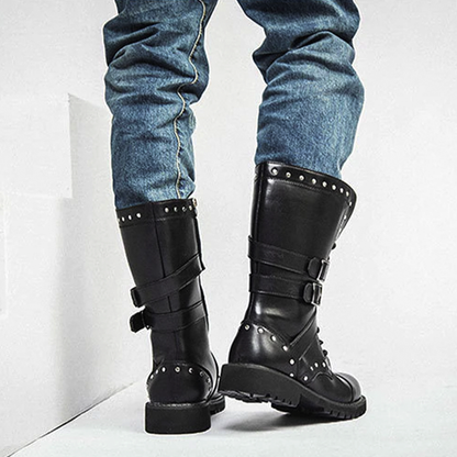 Funki Findz | Boots | Men's Gothic Punk Buckle Strap Biker Boots
