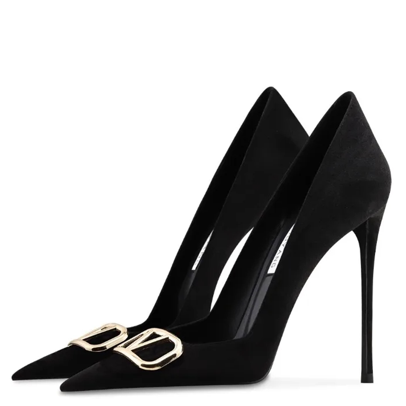 Funki Findz | Shoes | Women's Black Suede Buckled Stilettos