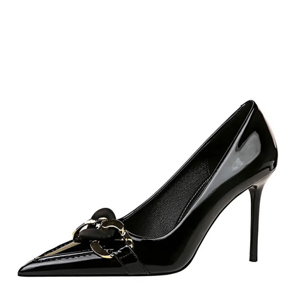 Funki Findz | Shoes | Women's Patent Metal Buckle Luxury Heels