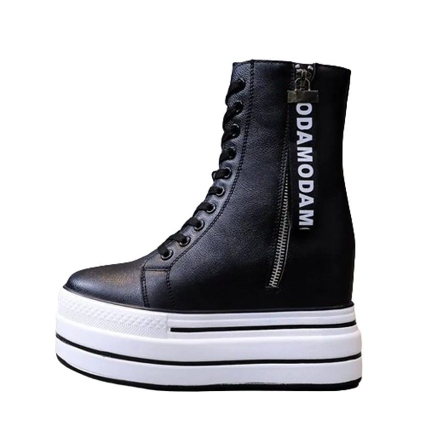 Funki Findz | Boots | Women's Platform Zip Ankle Boot Sneakers