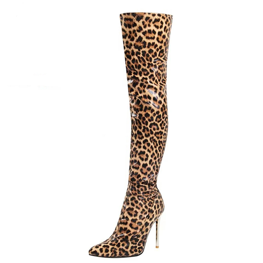 Funki Findz | Boots | Women's Faux Leather Leopard Print Boots
