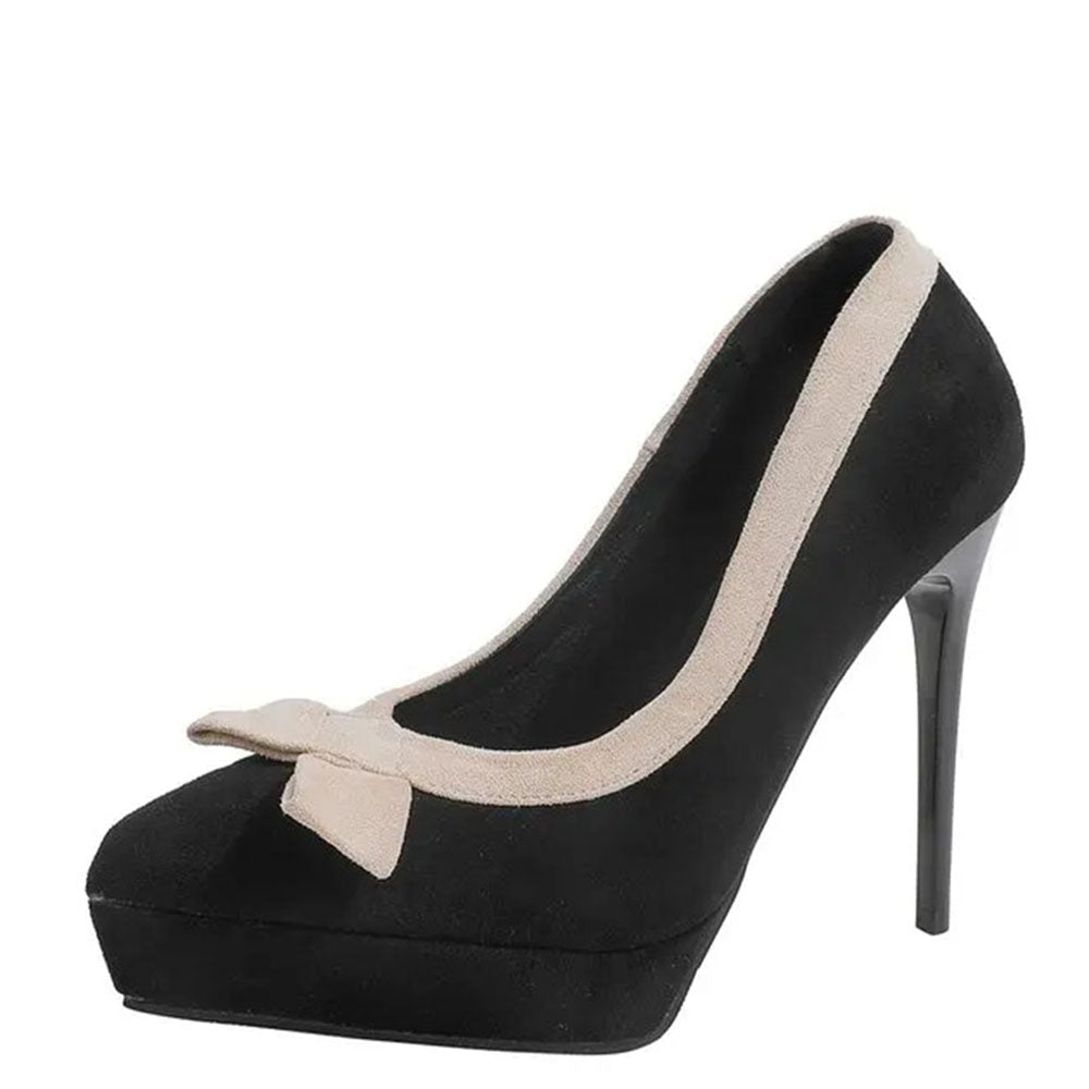 Funki Findz | Shoes | Women's Suede Bow Tie Platorm Heels
