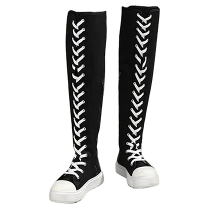 Funki Findz | Boots | Women's Over Knee Lace Up Canvas Boots