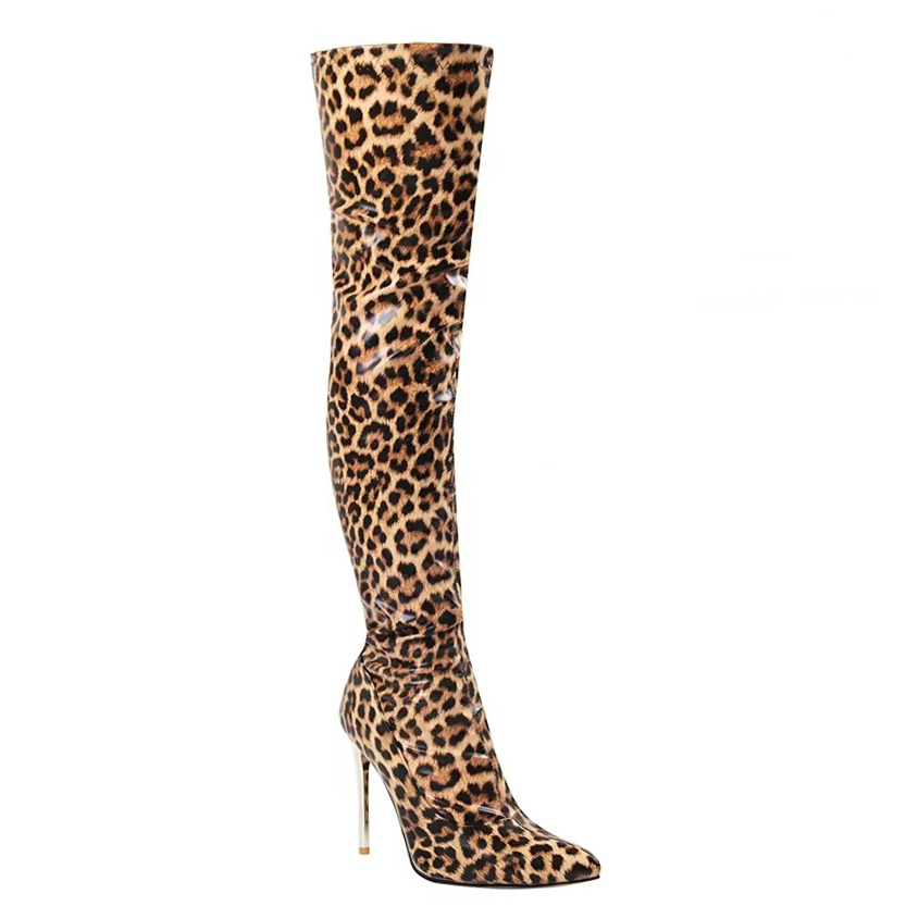 Funki Findz | Boots | Women's Faux Leather Leopard Print Boots