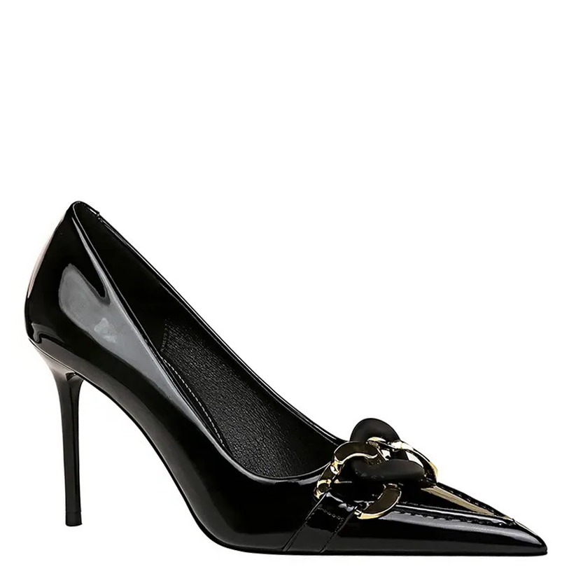 Funki Findz | Shoes | Women's Patent Metal Buckle Luxury Heels