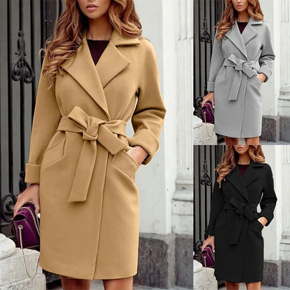 Funki Findz | Jackets | Women's Suit Collar Slim Fit Tie Belt Coat