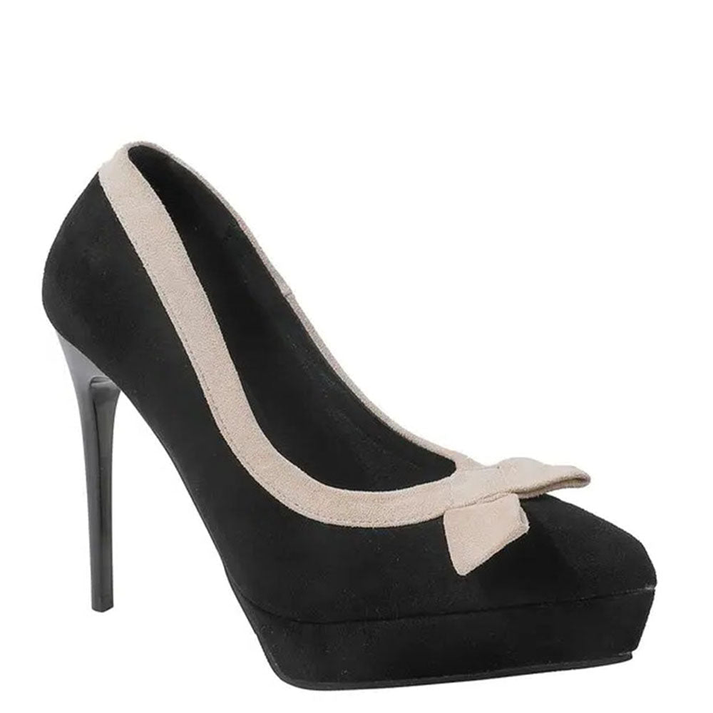 Funki Findz | Shoes | Women's Suede Bow Tie Platorm Heels