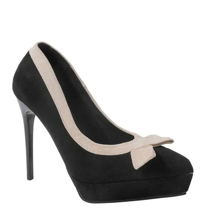 Funki Findz | Shoes | Women's Suede Bow Tie Platorm Heels