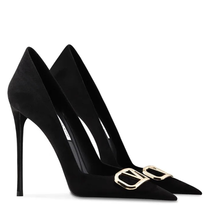 Funki Findz | Shoes | Women's Black Suede Buckled Stilettos