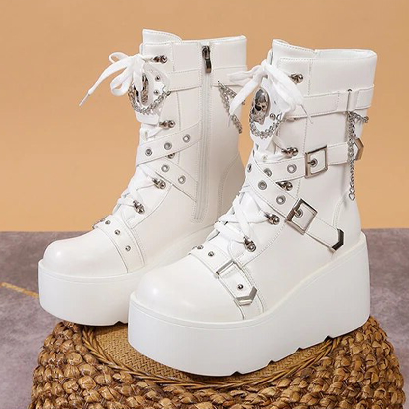 Funki Findz | Boots | Women's Multi Strap Gothic Platform Boots