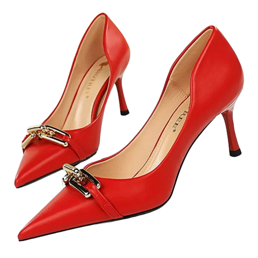 Funki Findz | Shoes | Women's Pointed Toe Metal Buckle Pumps