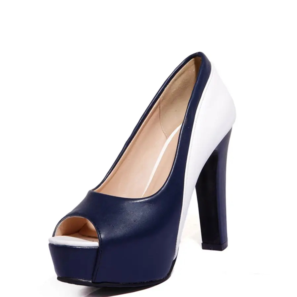 Funki Findz | Shoes | Women's Formal 2 Toned Block Heel Shoes