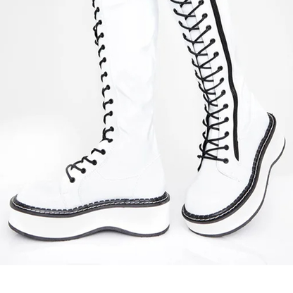 Funki Findz | Boots | Women's Over Knee Lace Up Platform Boot