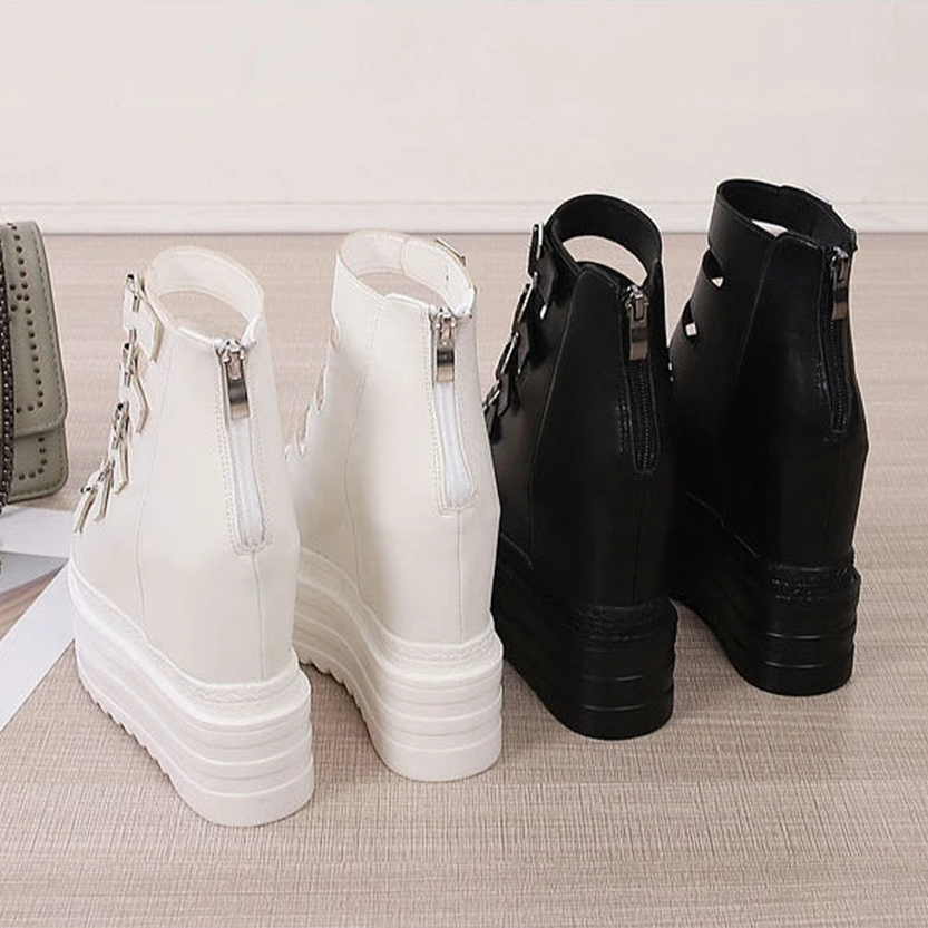 Funki Findz | Shoes | Women's Goth Buckle Strap Wedge Sandal