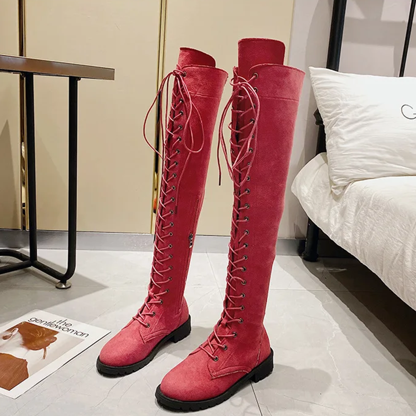 Funki Findz | Boots | Women's Over Knee Lace Up Long Boots