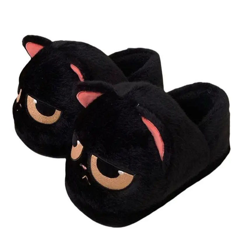 Funki Findz | Shoes | Women's Black Cat Winter Soft Slippers