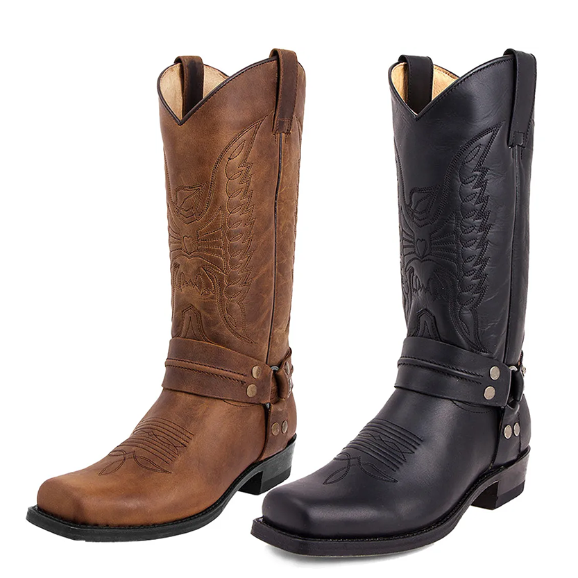 Funki Findz | Boots | Men's Embroidered Cowboy Pull On Boots