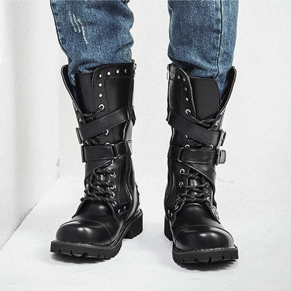 Funki Findz | Boots | Men's Gothic Punk Buckle Strap Biker Boots