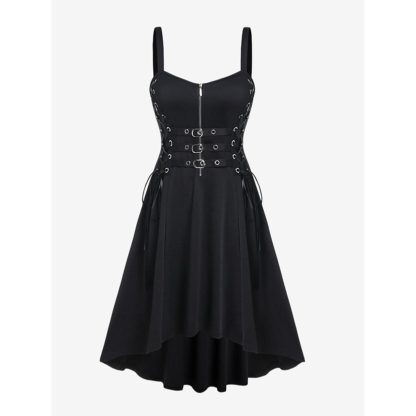 Funki Findz | Dresses | Women's Gothic Punk Strappy Midi Dress
