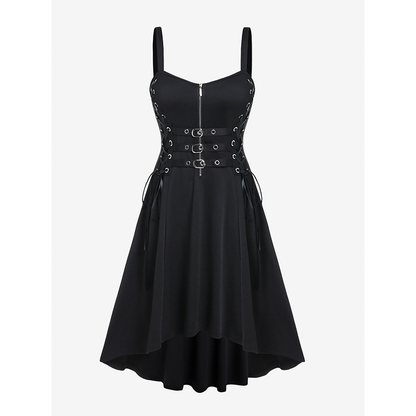 Funki Findz | Dresses | Women's Gothic Punk Strappy Midi Dress