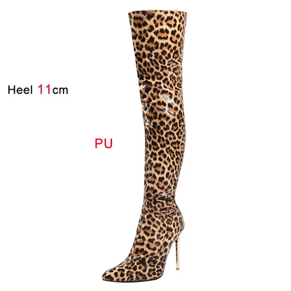 Funki Findz | Boots | Women's Faux Leather Leopard Print Boots