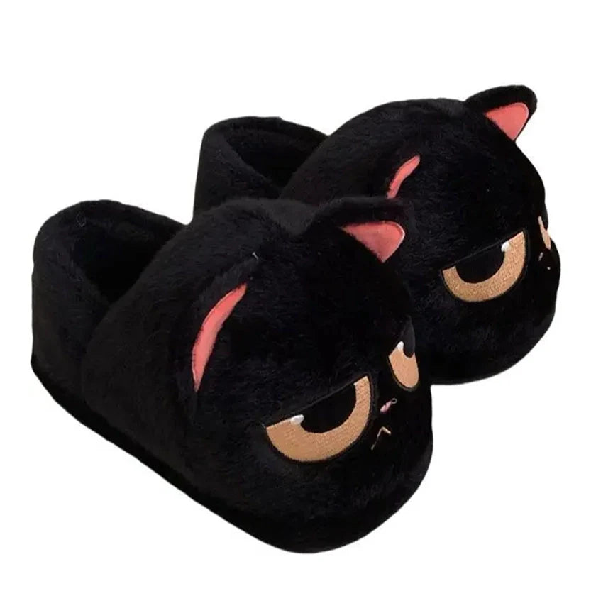 Funki Findz | Shoes | Women's Black Cat Winter Soft Slippers