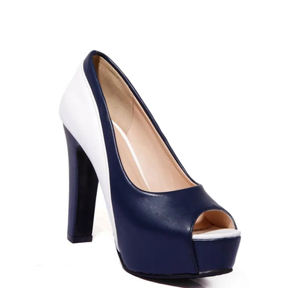 Funki Findz | Shoes | Women's Formal 2 Toned Block Heel Shoes