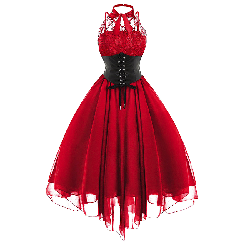 Funki Findz | Dresses | Women's Gothic Punk Lace Party Dress