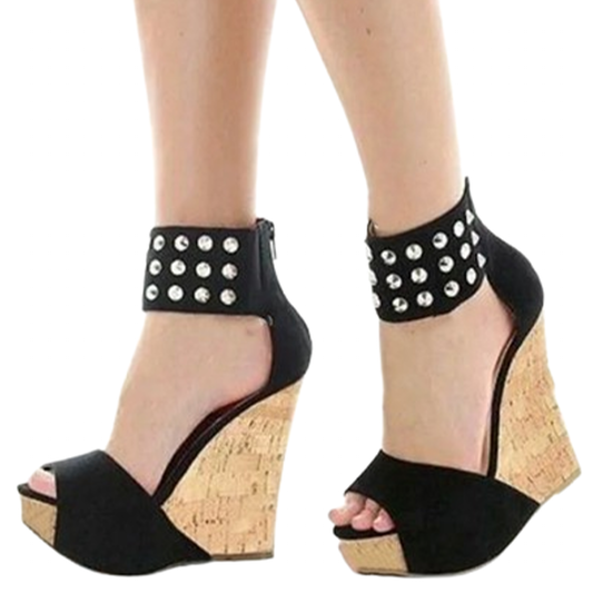 Funki Findz | Shoes | Women's Super High Rivet Wedge Sandals