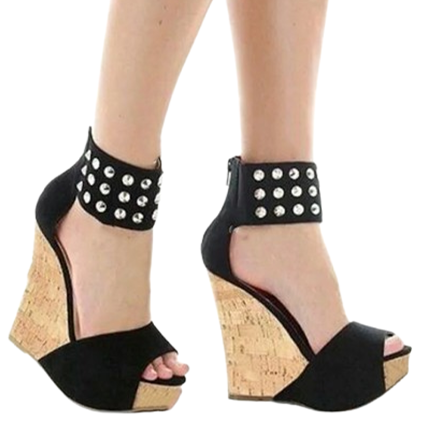 Funki Findz | Shoes | Women's Super High Rivet Wedge Sandals