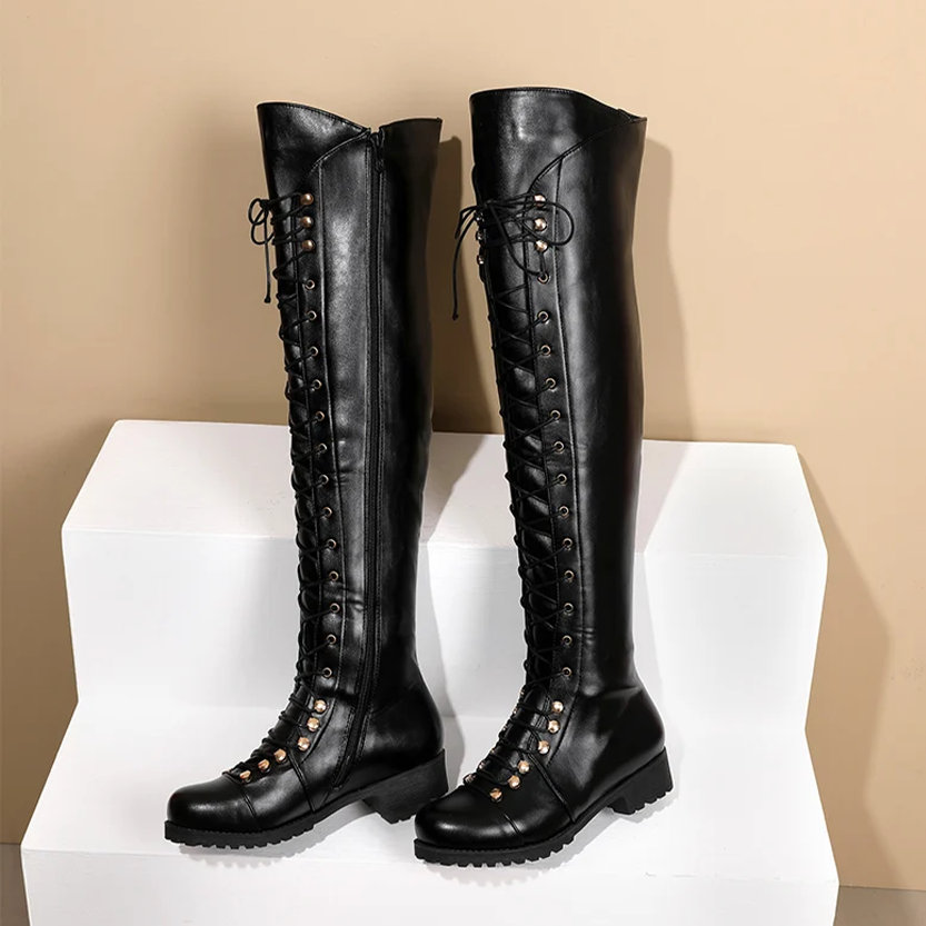 Funki Findz | Boots | Women's Leather Fleece Lace Up Boots