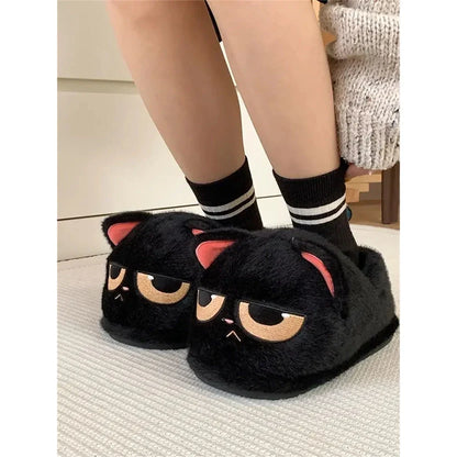 Funki Findz | Shoes | Women's Black Cat Winter Soft Slippers
