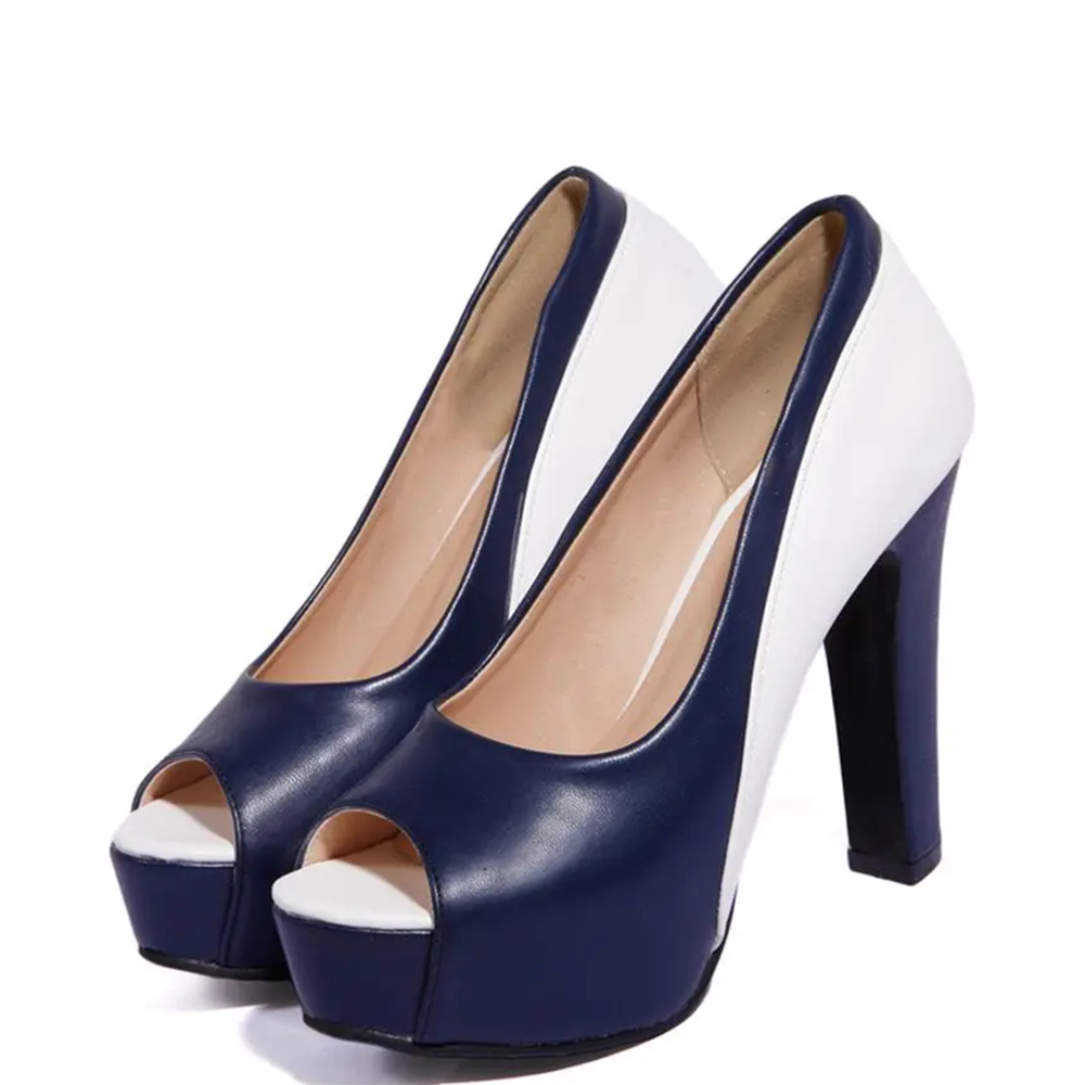 Funki Findz | Shoes | Women's Formal 2 Toned Block Heel Shoes