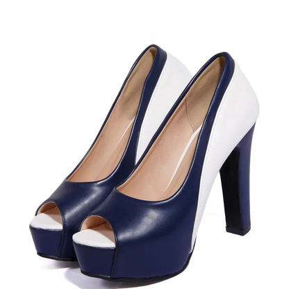 Funki Findz | Shoes | Women's Formal 2 Toned Block Heel Shoes