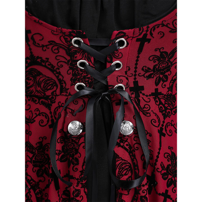 Funki Findz | Shirts | Women's Gothic Punk Floral Lace Up Top