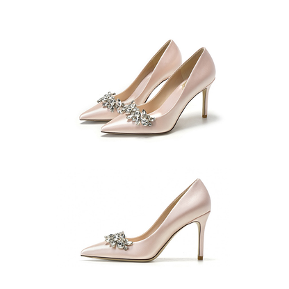 Funki Findz | Shoes | Women's Satin Crystal Wedding Pumps