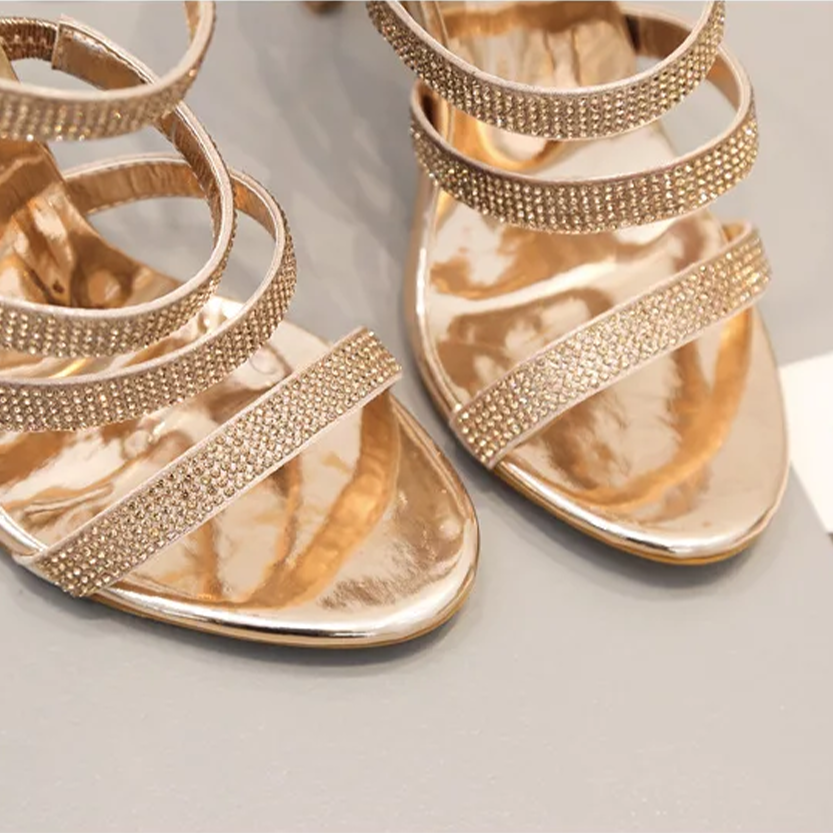 Funki Findz | Shoes | Women's Mid-calf Bling Gladiator Sandals