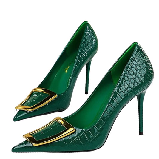 Funki Findz | Shoes | Women's Metal Buckle Pointed Toe Pumps