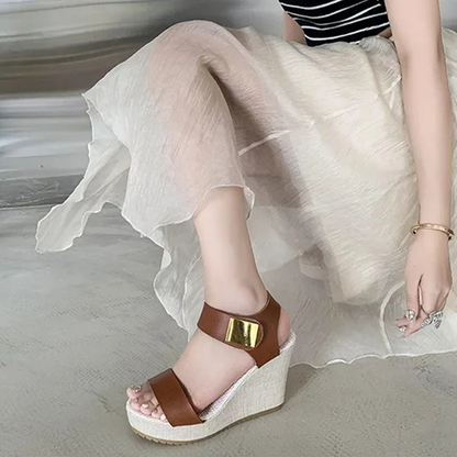 Funki Findz | Shoes | Women's Hign Buckle Strap Wedge Sandal