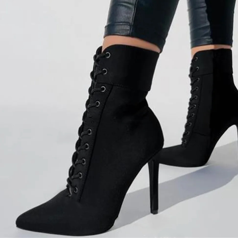 Funki Findz | Boots | Women's Pointed Toe Stiletto Short Boots