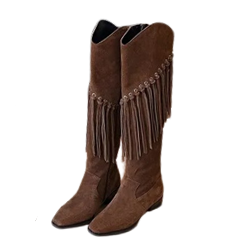 Funki Findz | Boots | Women's Suede Leather Fringe Boots